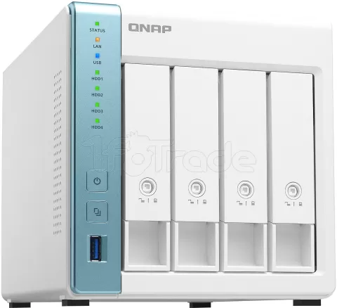 Photo de Serveur NAS Qnap TS-431P3 2Go - 4 baies (Blanc/Bleu)