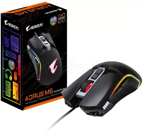 Photo de Souris filaire Gamer Gigabyte Aorus M5 RGB (Noir)