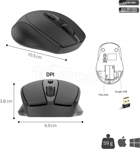 Photo de Souris sans fil Advance Feel (Noir)