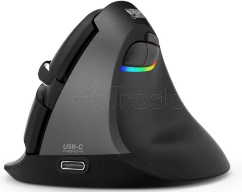 Photo de Souris sans fil Bluetooth ergonomique Urban Factory Ergo Pro RGB pour droitier (Noir)