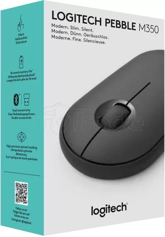 Photo de Souris sans fil Bluetooth Logitech Pebble M350 (Noir)