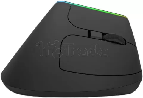 Photo de Souris sans fil Bluetooth verticale Delux M618DB RGB pour droitier (Noir)