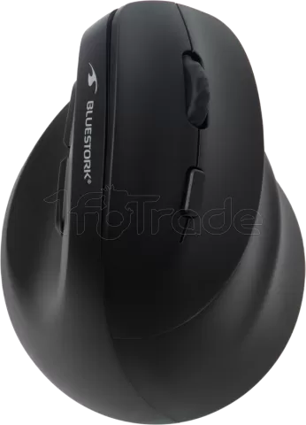 Photo de Souris sans fil ergonomique Bluestork Ergo Lumi pour droitier (Noir)