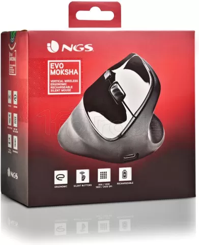 Photo de Souris sans fil ergonomique NGS Evo Moksha (Noir)