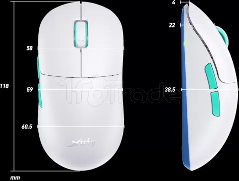 Photo de Souris sans fil Gamer Cherry Xtrfy M8 (Blanc)