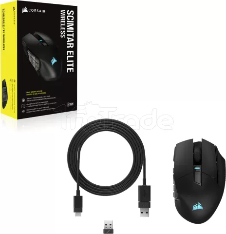 Photo de Souris sans fil Gamer Corsair Scimitar Elite RGB (Noir)