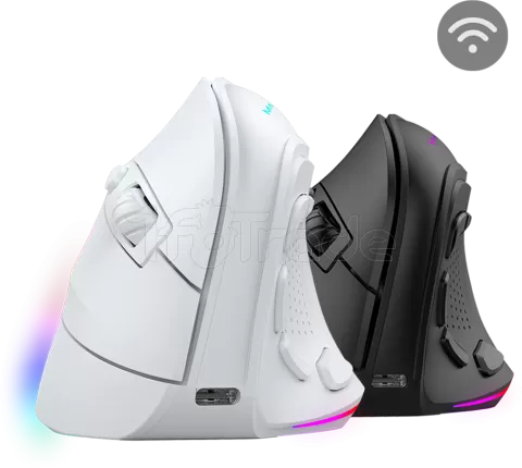 Photo de Souris sans fil Gamer ergonomique verticale Mars Gaming MM-SK RGB (Blanc)