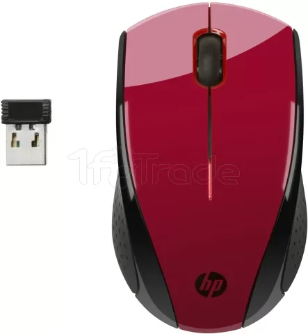 Photo de Souris sans fil HP 200 (Noir/Rouge)