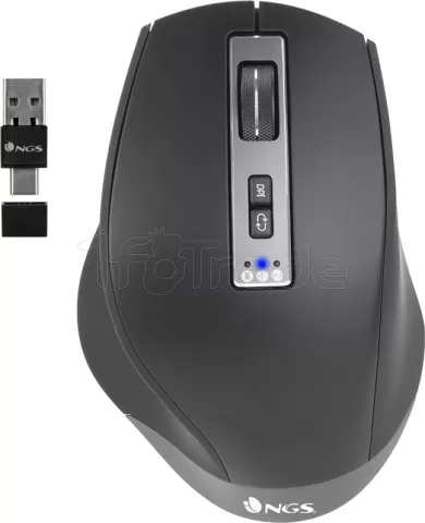 Photo de Souris sans fil rechargeable NGS Blur-RB Multimode (2.4 Ghz + Bluetooth) (Noir)