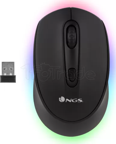 Photo de Souris sans fil rechargeable NGS Led Smog-RB Multimode (2.4Ghz+Bluetooth) (Noir)