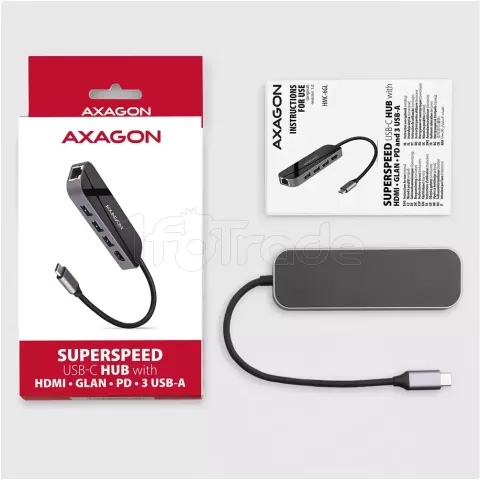 Photo de Station d'accueil portable USB-C 3.2 Axagon HMC-6GL (Noir)