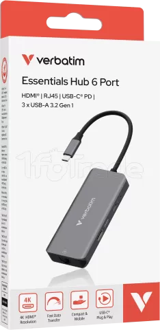 Photo de Station d'accueil portable USB-C 3.2 Verbatim Essentials (Gris)