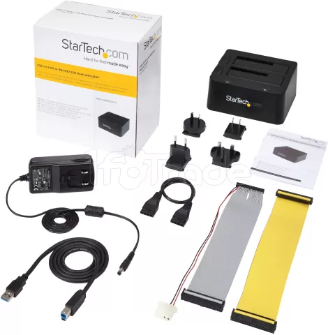 Photo de Station d'accueil USB 3.0 Startech pour 2x disques durs S-ATA/IDE (Noir)