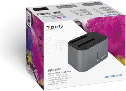 Photo de Station d'accueil USB 3.1 TooQ TQDS-805 pour 2x S-ATA (Gris)