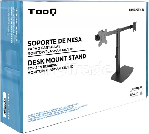 Photo de Support double-écran à poser Tooq DB1727TN 17"-27" (6kg max) (Noir)