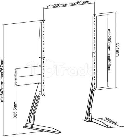 Photo de Support écran à poser Nedis TVSM1050 13"-70" (50Kg max)