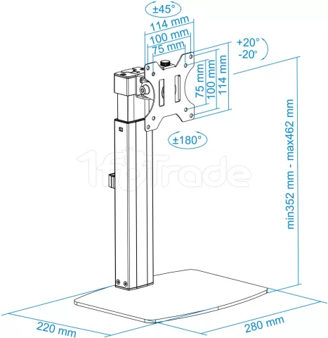 Photo de Support écran à poser Tooq DB1732TN 17"-32" (7kg max) (Noir)