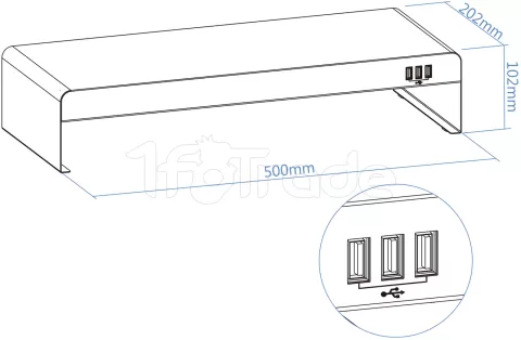 Photo de Support / Rehausseur pour Ecran TooQ TQMR0124 20kg max (Noir)