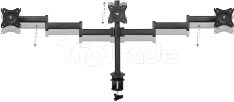 Photo de Support triple-écran à fixer Tooq DB1327TN 13"-27" (8kg max) (Noir)