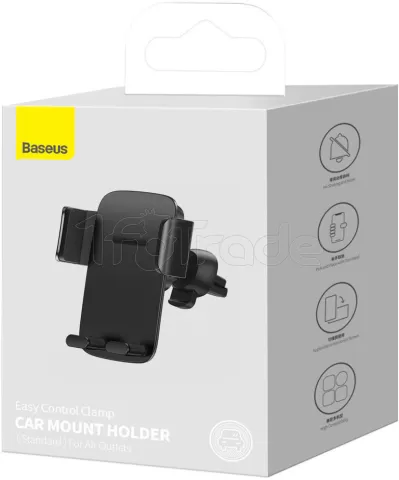 Photo de Support universel de téléphone Baseus Easy Control pour voiture sur grille d'aération (Noir)