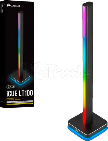 Photo de Système d'éclairage RGB supplémentaire Corsair iCue LT100 Smart Lighting Towers (Noir)