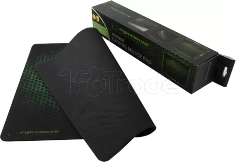 Photo de Tapis de souris Esperanza EA146G (440 x 354 x 4mm) (Noir/Vert)