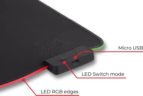 Photo de Tapis de souris Verbatim SureFire Silent Flight RGB - Taille L (Noir)