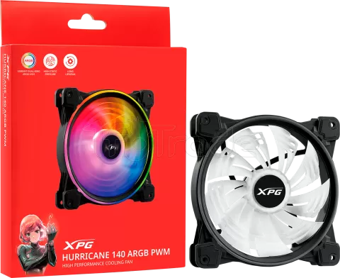 Photo de Ventilateur de boitier Adata XPG Hurricane RGB - 14cm (Noir)