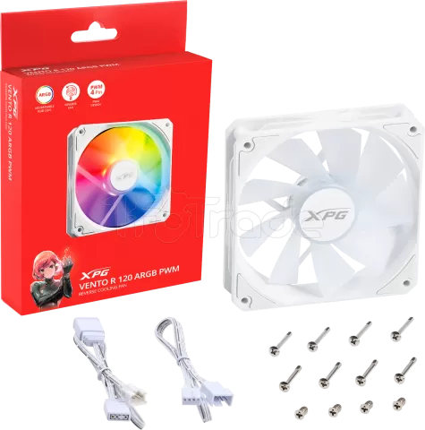 Photo de Ventilateur de boitier Adata XPG Vento R RGB - 12cm (Blanc)