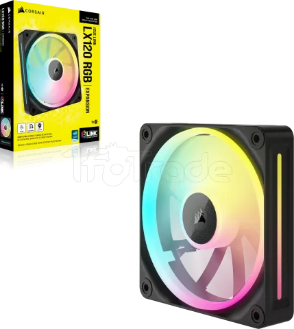 Photo de Ventilateur de boitier Corsair iCue Link LX RGB - 12cm (Noir)