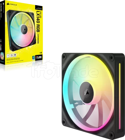 Photo de Ventilateur de boitier Corsair iCue Link LX RGB - 14cm (Noir)