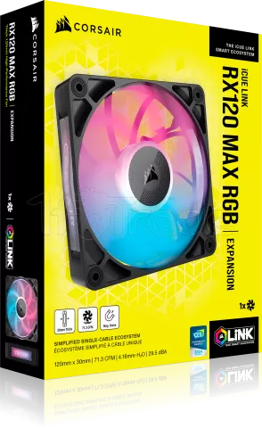 Photo de Ventilateur de boitier Corsair iCue Link RX Max RGB - 12cm (Noir)