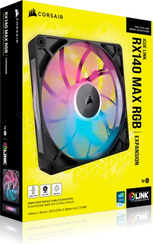 Photo de Ventilateur de boitier Corsair iCue Link RX Max RGB - 14cm (Noir)