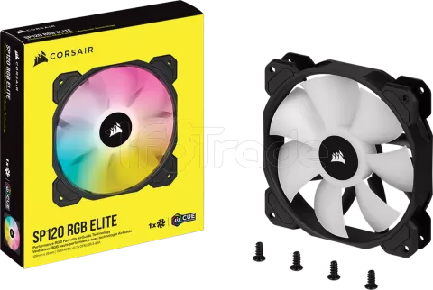 Photo de Ventilateur de boitier Corsair iCue SP120 Elite Performance PWM RGB - 12cm (Noir)