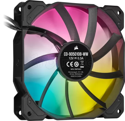 Photo de Ventilateur de boitier Corsair iCue SP120 Elite Performance PWM RGB - 12cm (Noir)