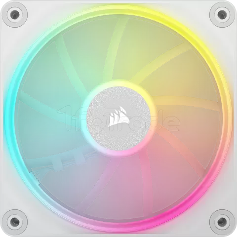 Photo de Ventilateur de boitier CorsairiCue Link LX RGB - 12cm (Blanc)