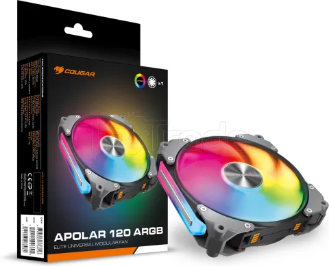 Photo de Ventilateur de boitier Cougar Apolar RGB - 12cm (Noir)