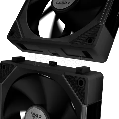 Photo de Ventilateur de boitier Gamdias Aeolus P2 RGB - 12cm (Noir)