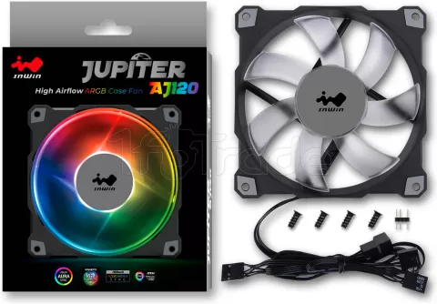 Photo de Ventilateur de boitier InWin Jupiter AJ RGB - 12cm (Noir)