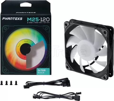 Photo de Ventilateur de boitier Phanteks M25 RGB - 12cm (Noir)