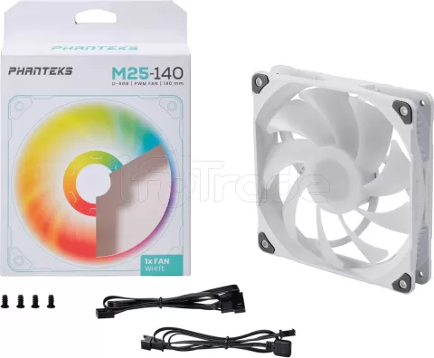 Photo de Ventilateur de boitier Phanteks M25 RGB - 14cm (Blanc)