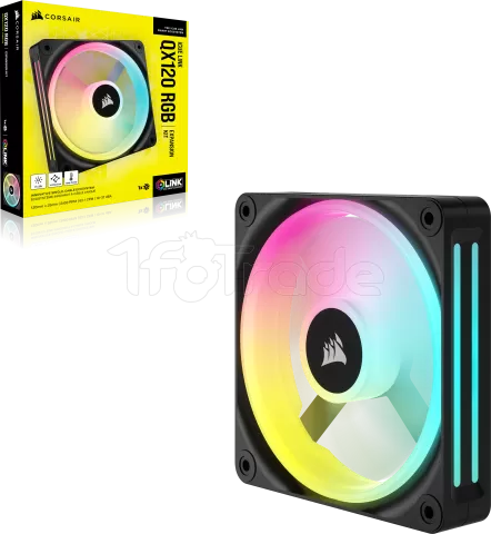 Photo de Ventilateur de boitier supplémentaire Corsair iCue Link QX RGB - 12cm (Noir)