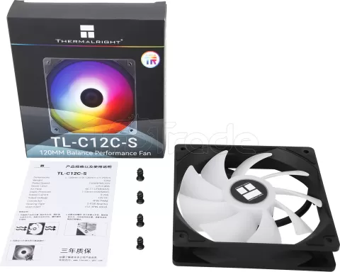 Photo de Ventilateur de boitier Thermalright TL-C12C-S RGB - 12cm (Noir)