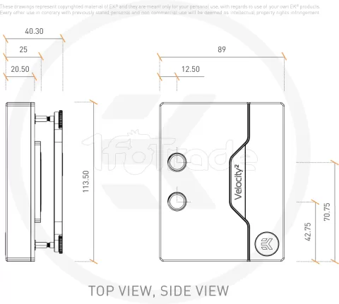 Photo de Waterblock CPU Ekwb EK-Quantum Velocity² AM4 RGB (Noir/Gris)